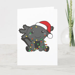 Axolotl Kerstmis Winter Dieren Axolotls Feestdagen Kaart