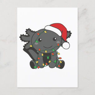 Axolotl Kerstmis Winter Dieren Axolotls Feestdagenkaart