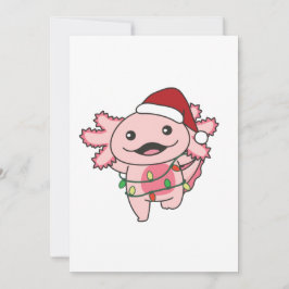 Axolotl Kerstmis Winter Dieren Axolotls Feestdagenkaart