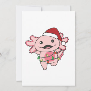 Axolotl Kerstmis Winter Dieren Axolotls Feestdagenkaart