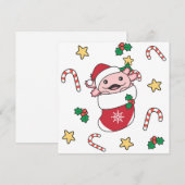 Axolotl Kerstmis winterdieren Axolotls Hol Feestdagenkaart (Voorkant / Achterkant)