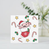 Axolotl Kerstmis winterdieren Axolotls Hol Feestdagenkaart (Staand voorkant)