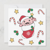Axolotl Kerstmis winterdieren Axolotls Hol Feestdagenkaart (Voorkant)