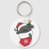 Axolotl Kerstmis winterdieren Axolotls Key Sleutelhanger (Voorkant)