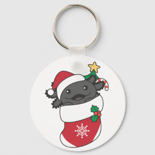 Axolotl Kerstmis winterdieren Axolotls Key Sleutelhanger