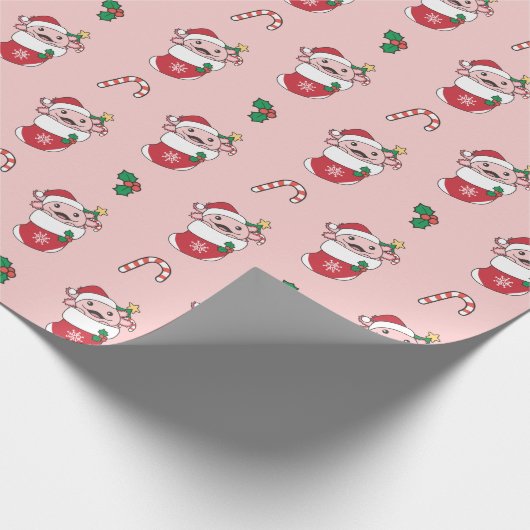 Axolotl Kerstmis winterdieren Axolotls Wra Cadeaupapier (Hoek)