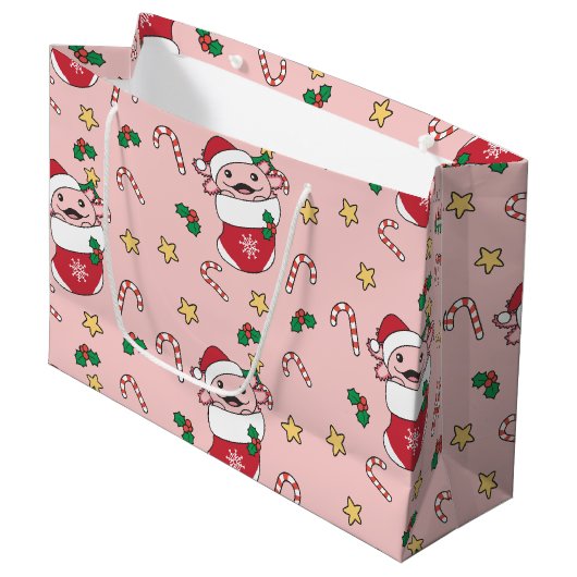 Axolotl kerstwinterdieren Axolotl Groot Cadeauzakje (Voorkant Gekanteld)