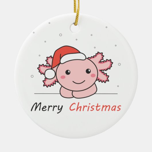 Axolotl kerstwinterdieren Axolotl Keramisch Ornament (Voorkant)