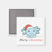 Axolotl kerstwinterdieren Axolotl Magneet (Voorkant / Achterkant)