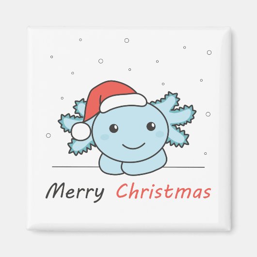 Axolotl kerstwinterdieren Axolotl Magneet (Voorkant)