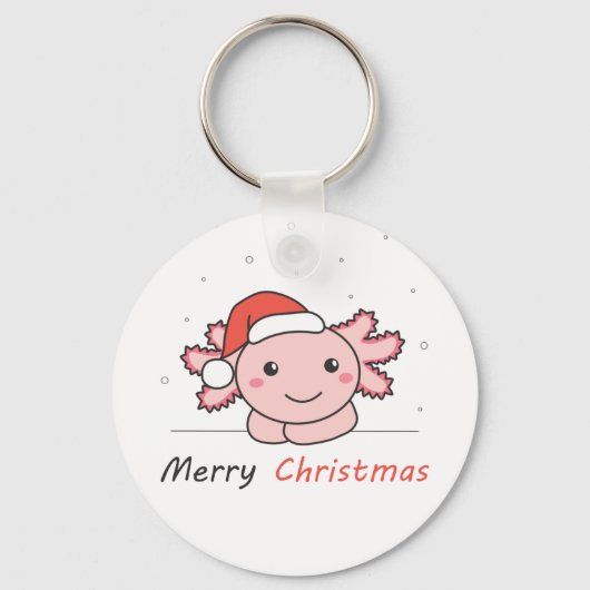 Axolotl kerstwinterdieren Axolotl Sleutelhanger (Voorkant)