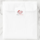 Axolotl kerstwinterdieren Axolotl Vierkante Sticker (Tas)