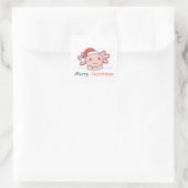 Axolotl kerstwinterdieren Axolotl Vierkante Sticker (Tas)