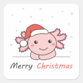 Axolotl kerstwinterdieren Axolotl Vierkante Sticker (Voorkant)