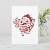 Axolotl Kerstwinterdieren Axolotls Feestdagenkaart (Staand voorkant)