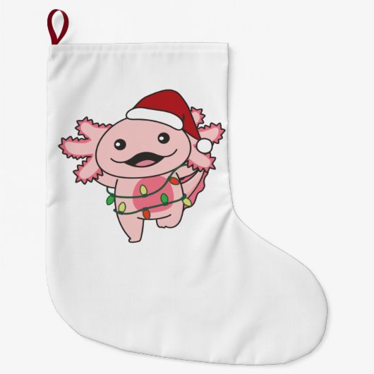 Axolotl Kerstwinterdieren Axolotls Grote Kerstsok (Voorkant)