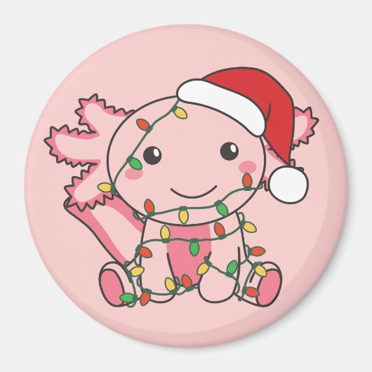 Axolotl Kerstwinterdieren Axolotls Magnet (Voorkant)