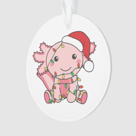 Axolotl Kerstwinterdieren Axolotls Ornament (voorkant)