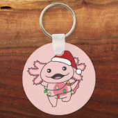 Axolotl Kerstwinterdieren Axolotls Sleutelhanger (Voorkant)