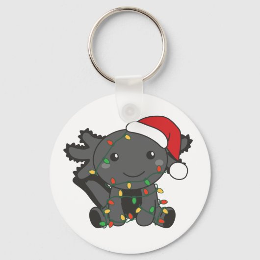 Axolotl Kerstwinterdieren Axolotls Sleutelhanger (Voorkant)