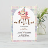 Axolotl kids birthday kaart (Staand voorkant)