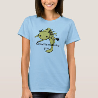 Axolotl kijkt naar je...T Shirt (gouden albino)