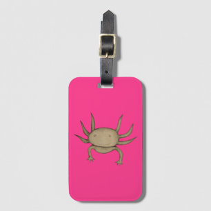 Axolotl kijkt naar u bagagelabel