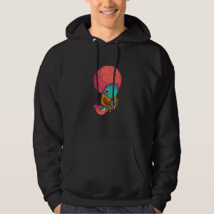 Axolotl-Kind met roze afro-haircut Drink soda Hoodie