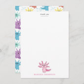 Axolotl Kinder Schattigee Salamander Kinder Meisje Bedankkaart (Voorkant / Achterkant)