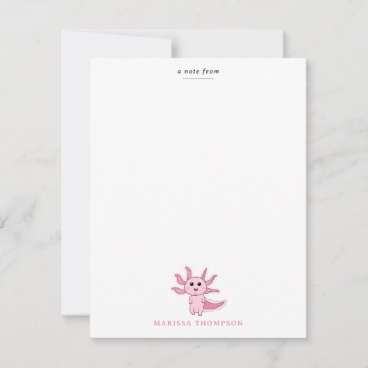 Axolotl Kinder Schattigee Salamander Kinder Meisje Notitiekaartje (Voorkant)