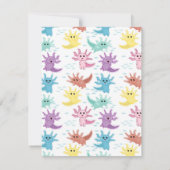 Axolotl Kinder Schattigee Salamander Kinder Meisje Notitiekaartje (Achterkant)