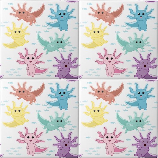 Axolotl Kinder Schattigee salamander Kinder slaapk Tegeltje