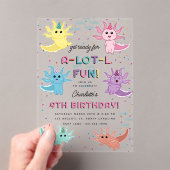 Axolotl Kinder Schattigee Salamander Verjaardagsfe Acryl Uitnodigingen (Insitu (Draagbaar))