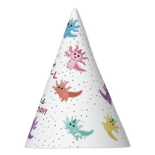 Axolotl Kinder Schattigee Salamander Verjaardagsfe Feesthoedjes (Rechts)