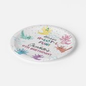 Axolotl Kinder Schattigee Salamander Verjaardagsfe Papieren Bordje (Gekanteld)