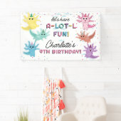 Axolotl Kinder Schattigee Salamander Verjaardagsfe Spandoek (Insitu)