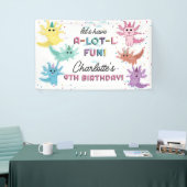 Axolotl Kinder Schattigee Salamander Verjaardagsfe Spandoek (Beurs)