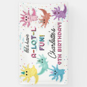 Axolotl Kinder Schattigee Salamander Verjaardagsfe Spandoek (Verticaal)