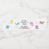 Axolotl Kinder Schattigee Salamander Verjaardagsfe Waterfles Etiket (Enkel label)