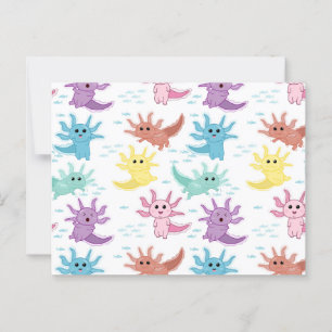 Axolotl Kinder Schattigee salamanderpatroon Briefkaart