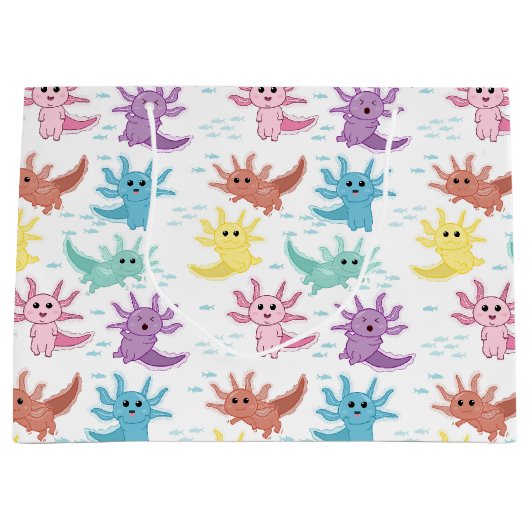 Axolotl Kinder Schattigee salamanderpatroon Groot Cadeauzakje (Voorkant)