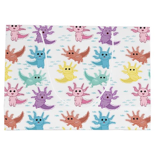 Axolotl Kinder Schattigee salamanderpatroon Groot Cadeauzakje (Achterkant)