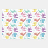 Axolotl Kinder Schattigee salamanderpatroon Inpakpapier Vel (Voorkant)