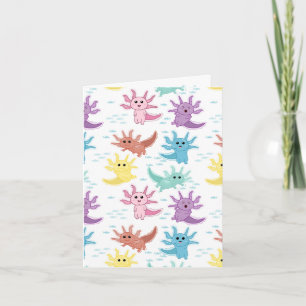 Axolotl Kinder Schattigee salamanderpatroon Kaart