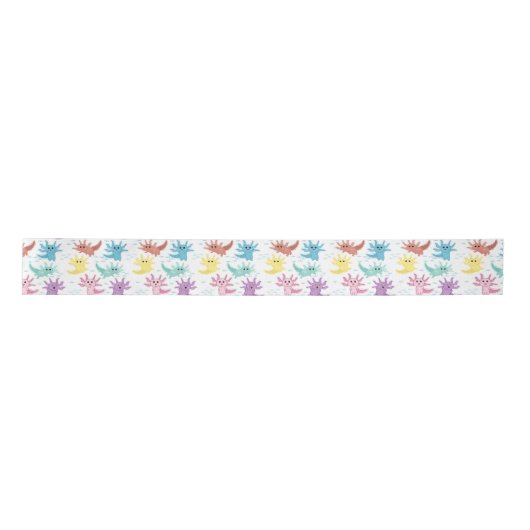 Axolotl Kinder Schattigee salamanderpatroon Satijnen Lint (Voorkant)