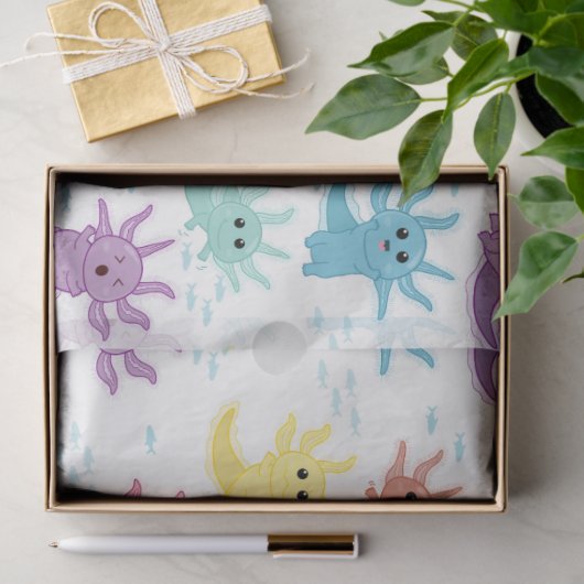 Axolotl Kinder Schattigee salamanderpatroon Tissuepapier (Geschenk)