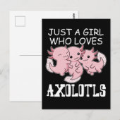 Axolotl Kinderen Kawaii Axolotl Gift Girls Axolotl Briefkaart (Voorkant / Achterkant)