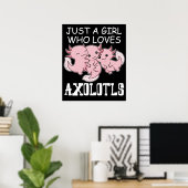 Axolotl Kinderen Kawaii Axolotl Gift Girls Axolotl Poster (Thuiskantoor)