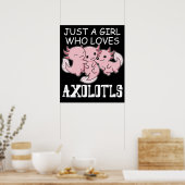 Axolotl Kinderen Kawaii Axolotl Gift Girls Axolotl Poster (Keuken)