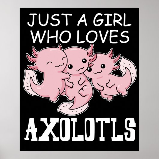 Axolotl Kinderen Kawaii Axolotl Gift Girls Axolotl Poster (Voorkant)